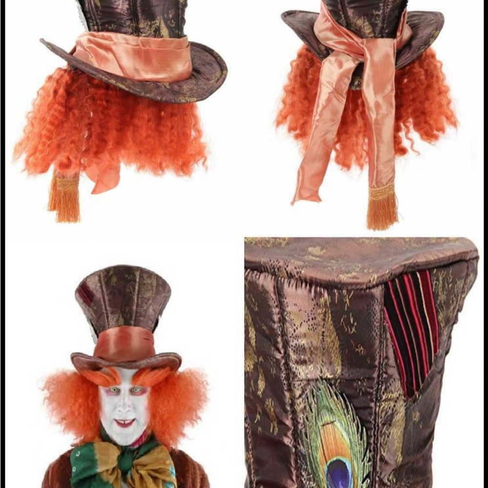 Disney Mad Hatter Hat with Orange and Brown